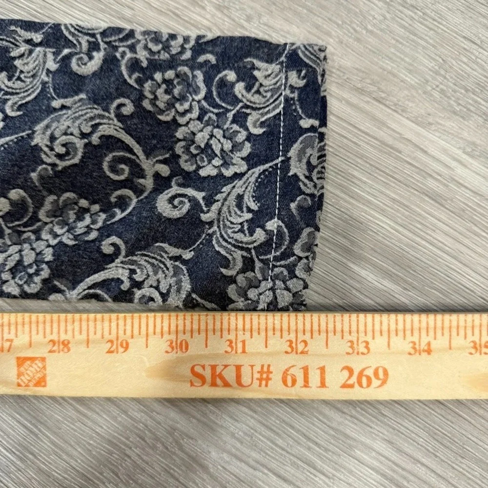 Moikana‎ Women's Skinny Jeans Blue Floral Print Size 38 Premium Design